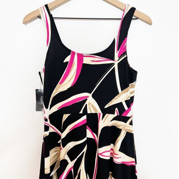 ALFANI PETITE MEDIUM MULTICOLOR BLACK PINK WHITE WOMEN TANK DRESS BRAND NEW - Picture 2 of 8